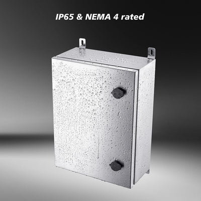 Caja acero inox IP65 para equipo electrónico 16x12x6pulg