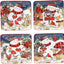 Set 4 platos canapé muñeco nieve cerámica navideña