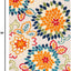 Alfombra exterior lavable 4'5x6'5 marfil y naranja