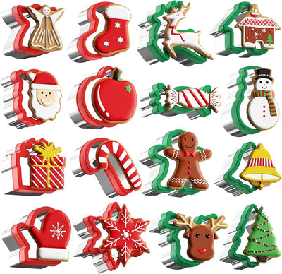 Set 16 Cortadores Galletas Navidad Acero Inox