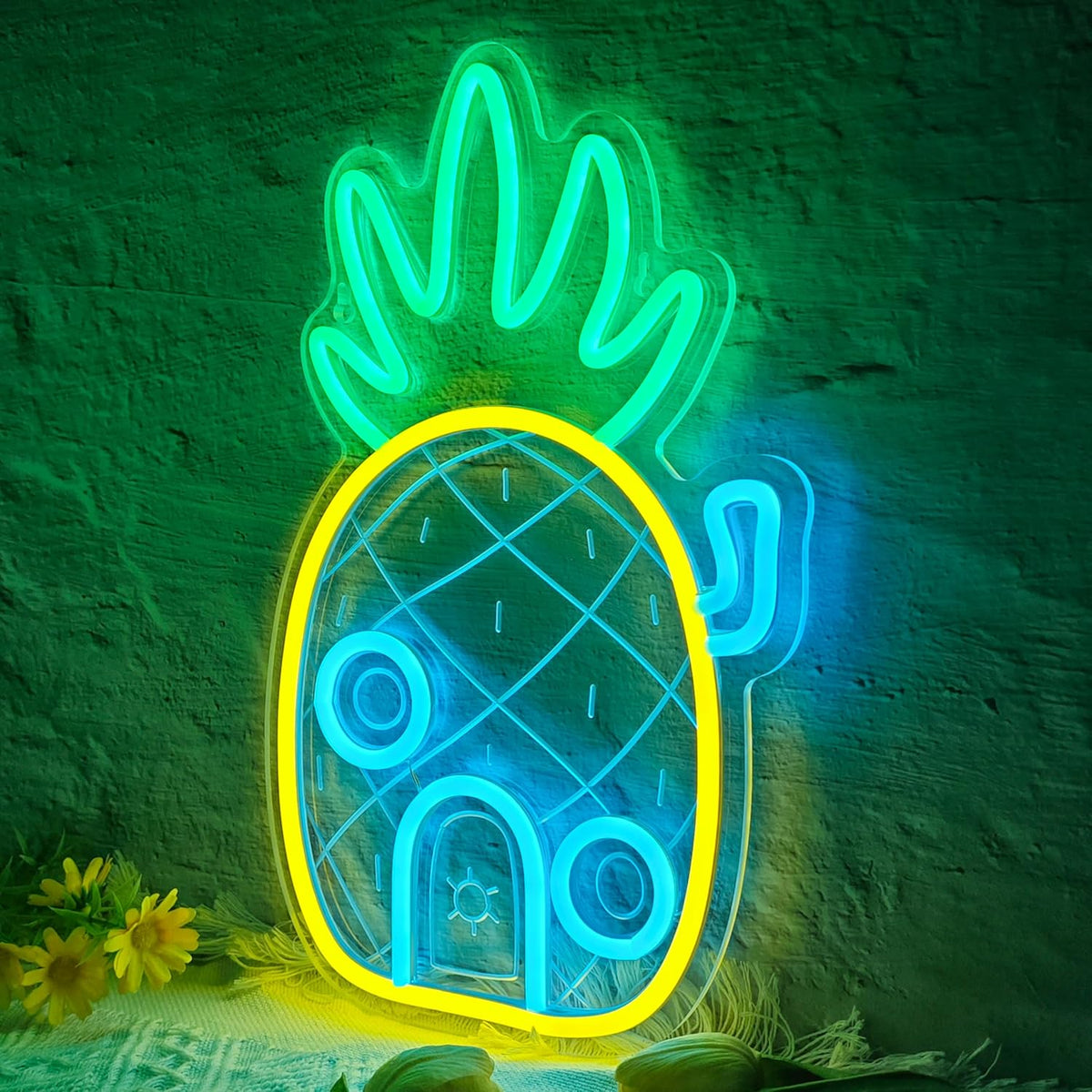 Letrero neón piña bajo el mar decoración pared niños