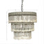 Candelabro redondo 3 niveles con cuentas madera