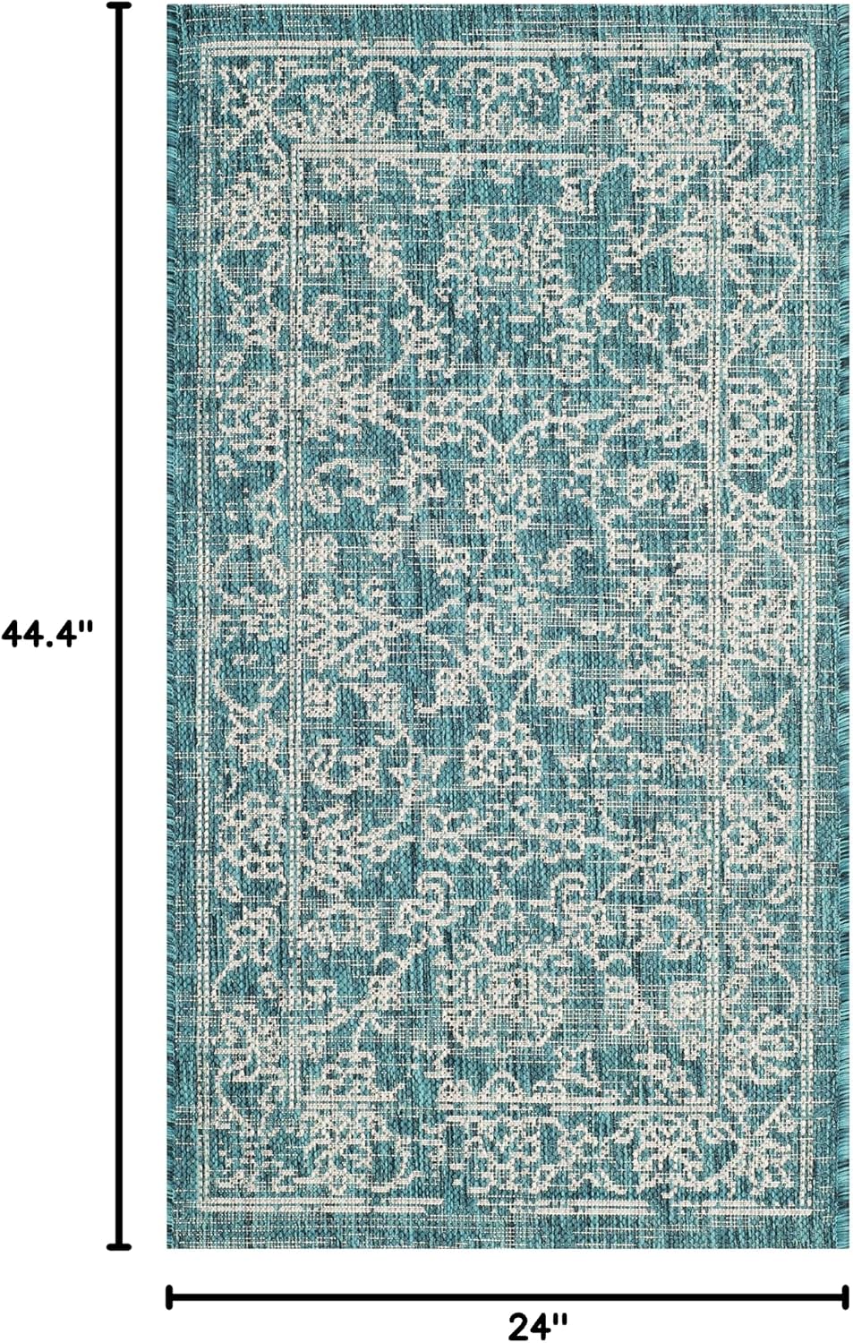Alfombra exterior lavable 2x3.7pies turquesa