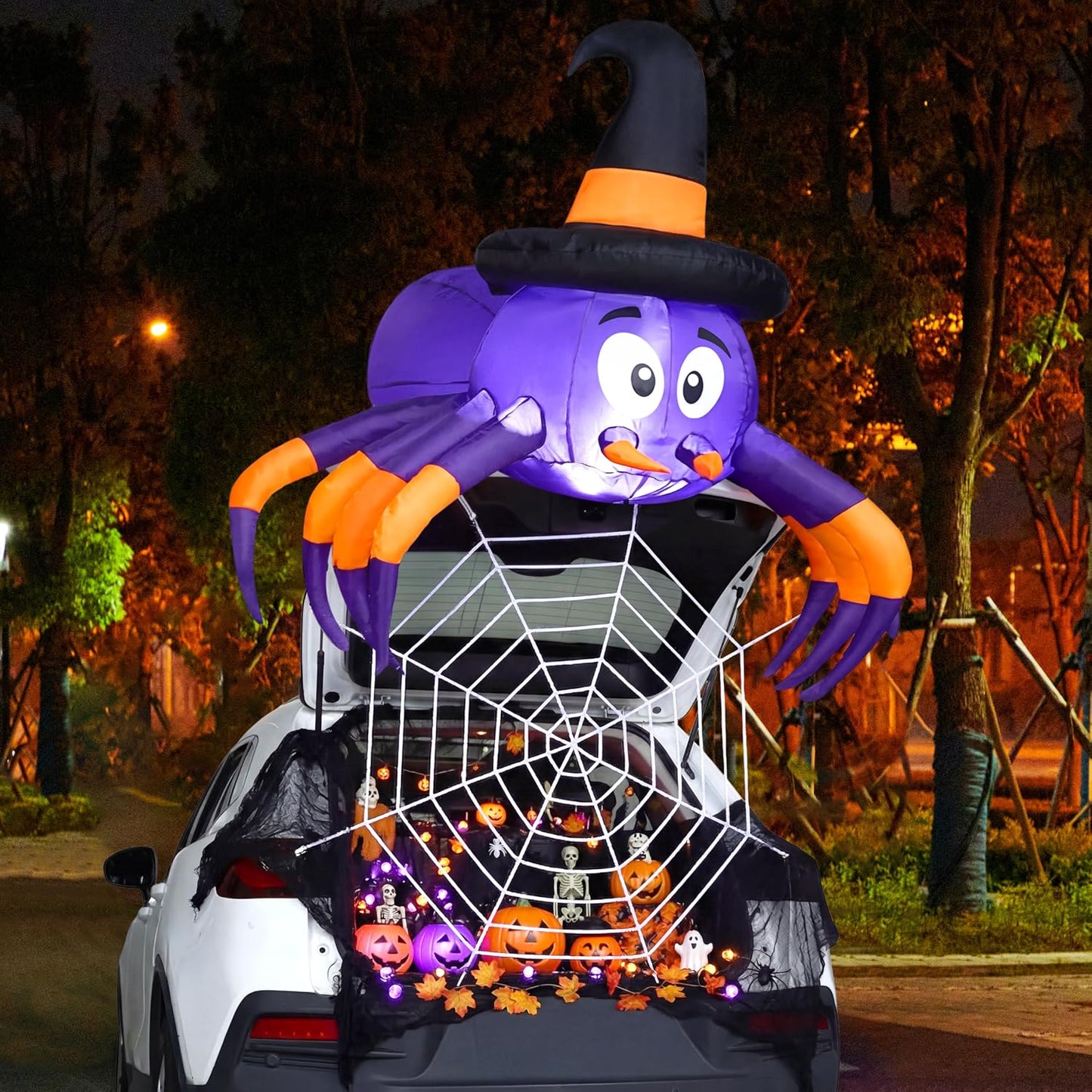Decoración inflable araña Halloween para auto y patio