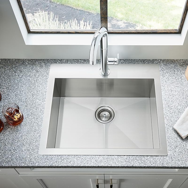 Tazón individual acero inox 25x22 con rejilla y drenaje