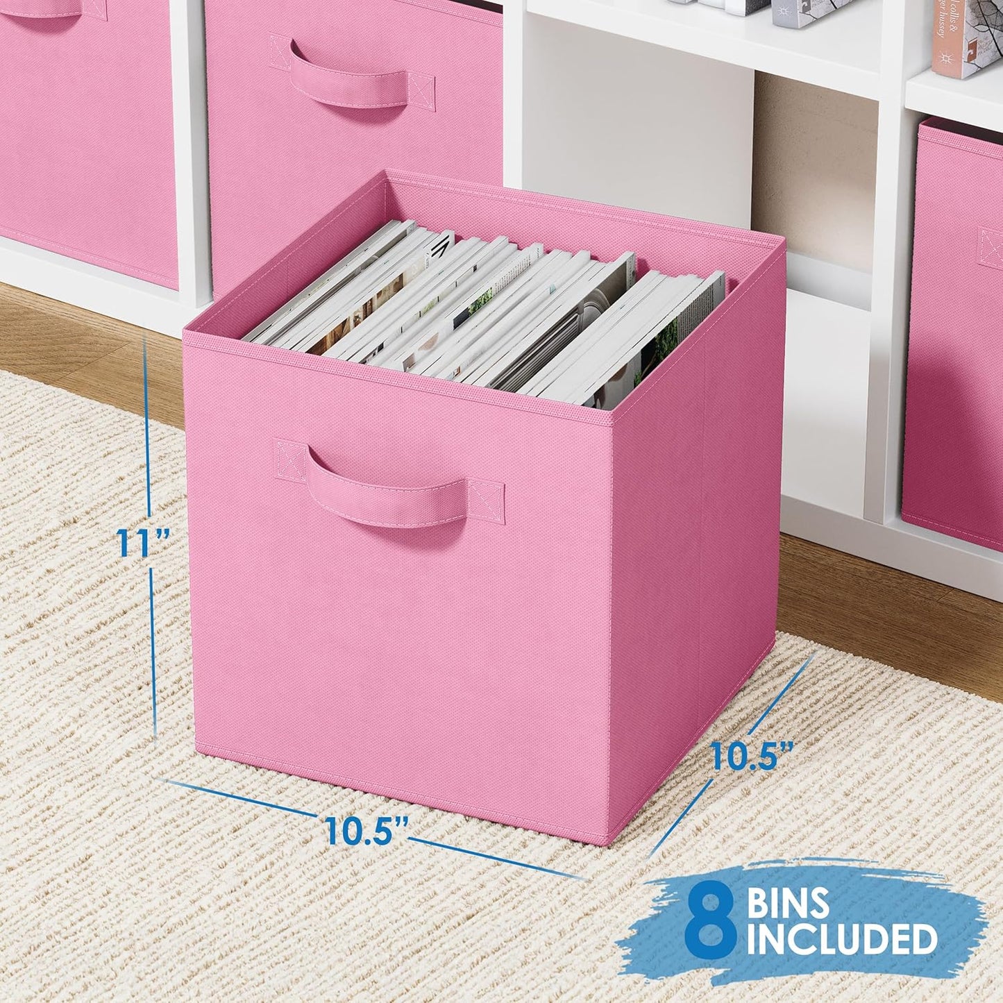 Set 8 cestas tela plegables 11"