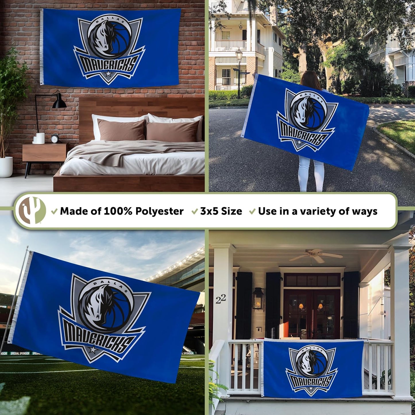 Bandera Dallas Mavericks NBA 3x5ft poliéster