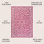 Tapete exterior 5x8ft textura Charleston fucsia/gris claro