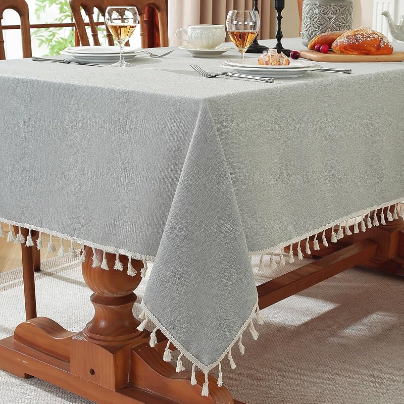 Mantel rectangular poliéster impermeable 55x86 gris claro