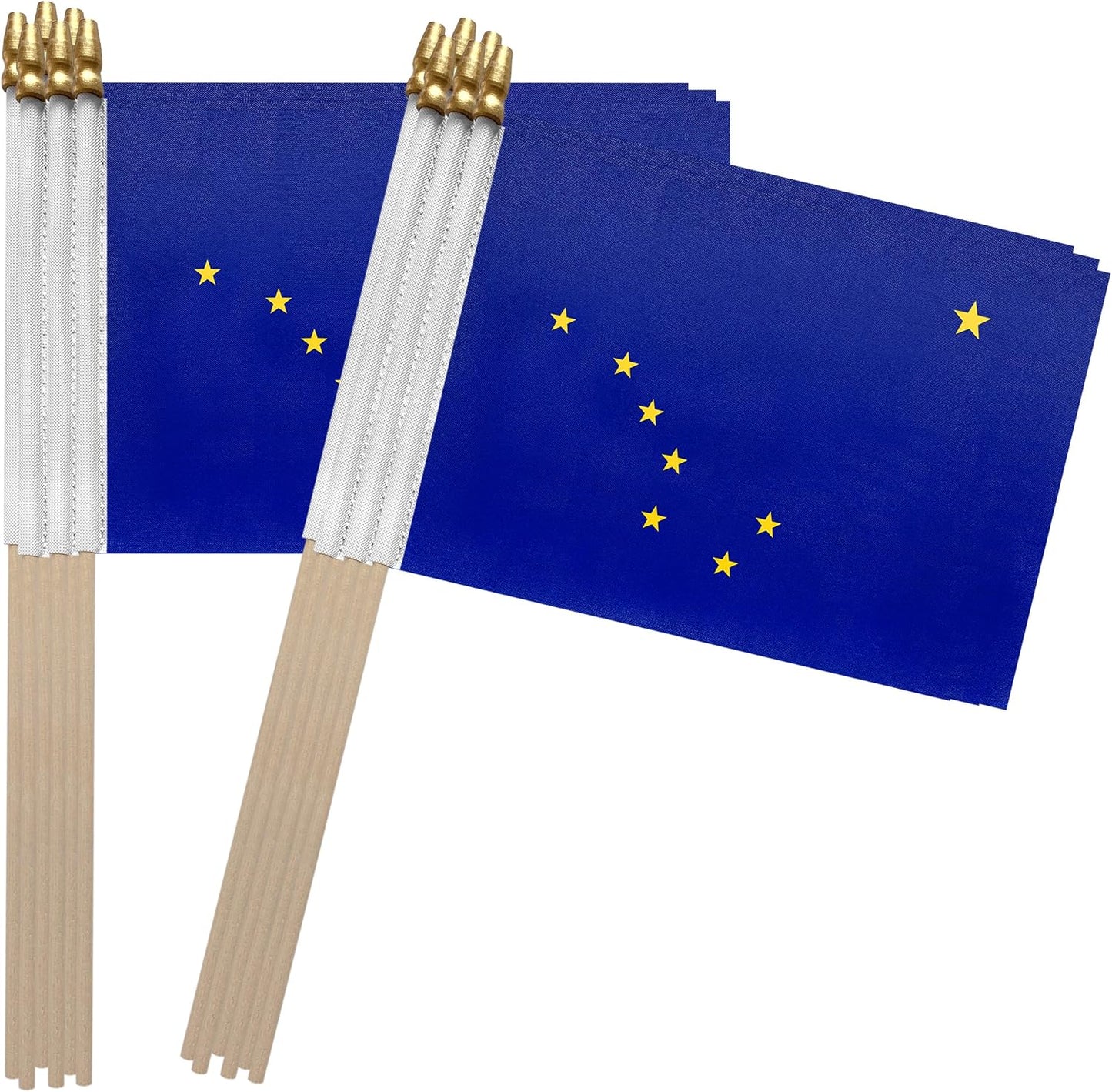 Banderas de mano madera 5x8pulg set 12