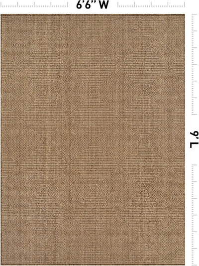 Alfombra tejido plano estilo yute 6.6x9ft color arena