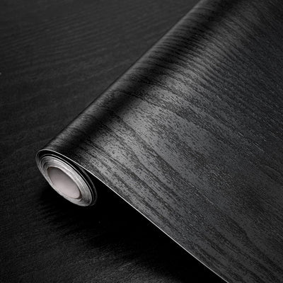 Papel tapiz madera negra autoadhesivo impermeable 118x17.7pulg