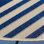Alfombra decorativa redonda 2.7ft azul y beige