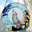 Colgante vitral atrapasol lobo decoración ventana regalo