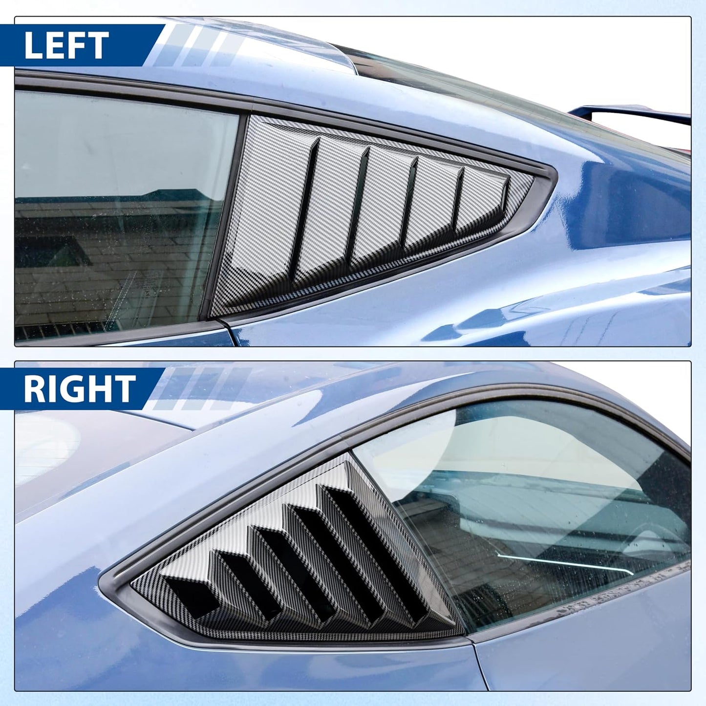 Rejilla lateral Mustang fibra carbono estilo Lambo 24-26