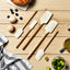 Set 5 Espátulas Silicona Mango Madera Cocina Antiadherente Sin BPA