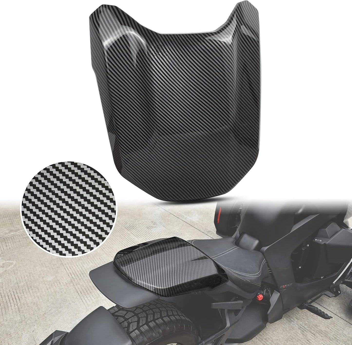 Cubierta asiento Can-Am Ryker 600-900 fibra carbono ABS