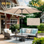 Sombrilla patio 10ft 6 varillas resistentes UV beige