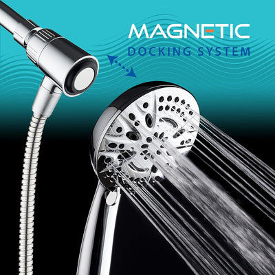 Cabezal ducha magnético 8 ajustes 5pulg acero inox