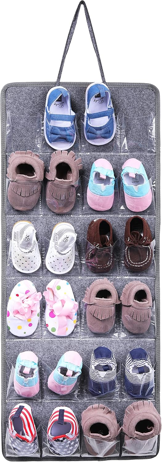 Organiz. zapatos colgante para puerta 12 pares gris