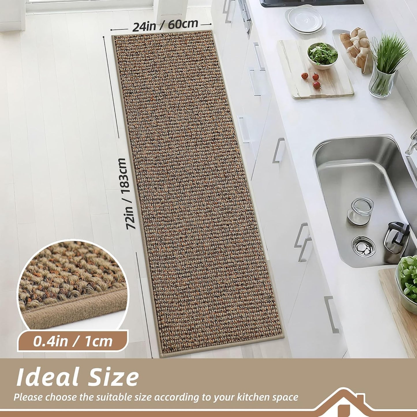 Alfombras cocina 24x72pulg antideslizantes absorbentes