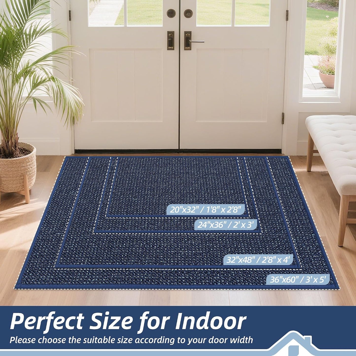 Tapete puerta Dirt Trapper 20x32" antiderrap azul