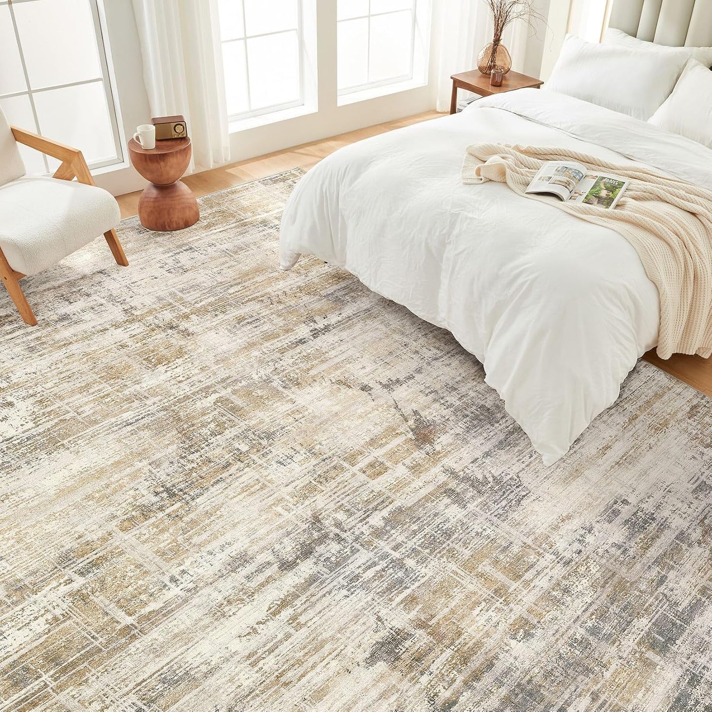 Alfombra sala 5x7 lavable neutra moderna antiderrap