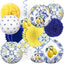 15 Linternas Papel Limón Fiesta Amalfi Capri Amarillo Azul