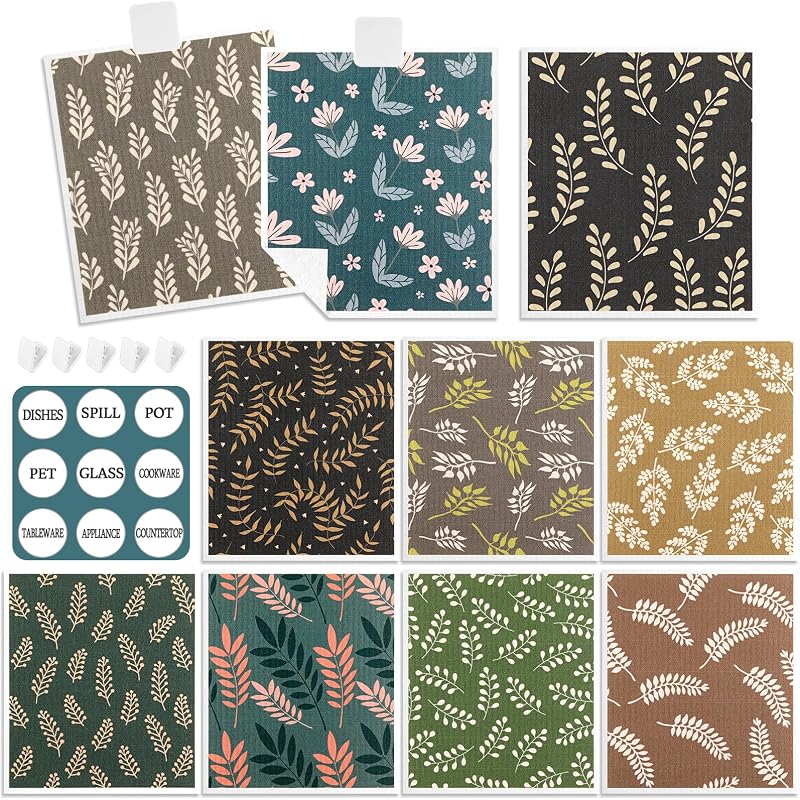 10 Pzas Paños Cocina Suecos Reutilizables Algodón Celulosa