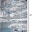 Alfombra abstracta acuarela envejecida 7x10ft azul