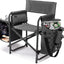 Silla Plegable de Metal en Color Gris y Negro para Exterior