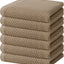 6 Pzas Trapo cocina algodón tejido gofre ultrasuave beige