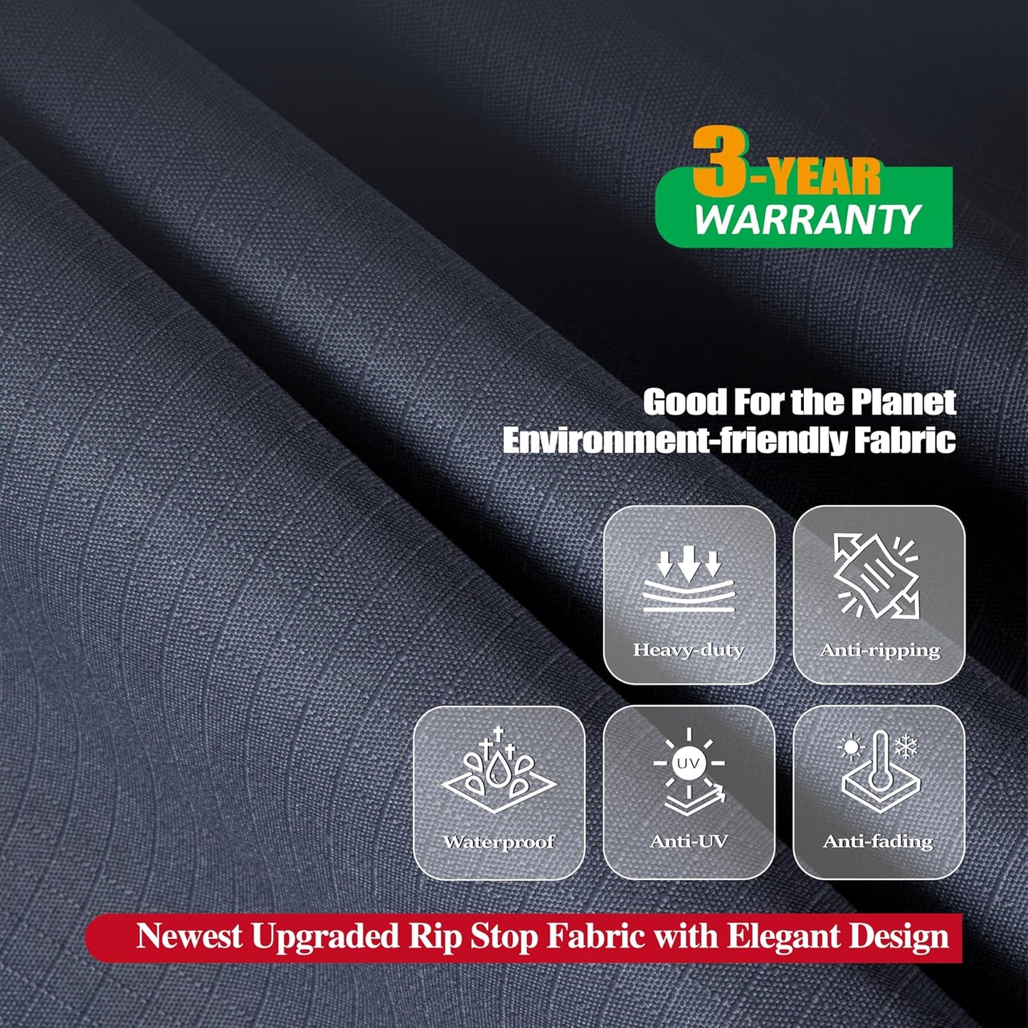 Fundas muebles patio resistentes UV impermeables 130x35 gris