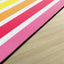 Alfombra área a rayas arco iris 5x7ft para niños