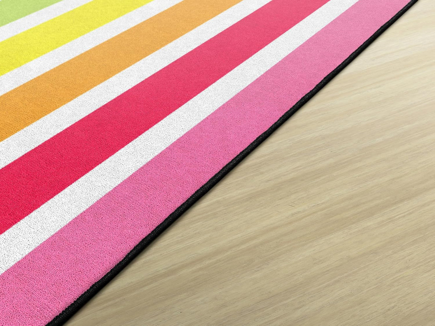 Alfombra área a rayas arco iris 5x7ft para niños