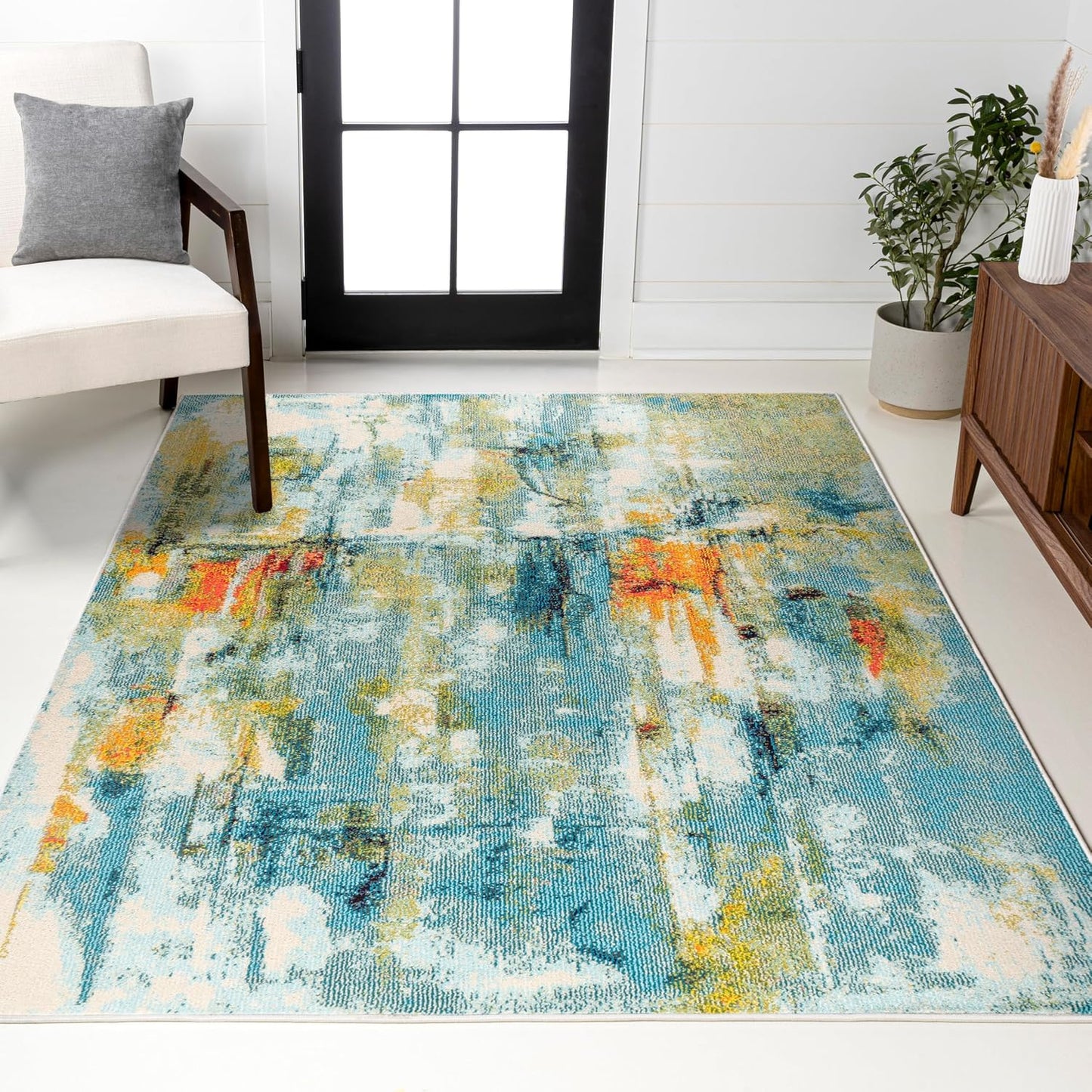 Alfombra abstracta moderna 8x10pulg para sala dormitorio