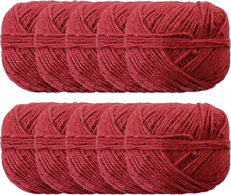 Cordel yute rojo 1000yardas 0.079pulg 10uds
