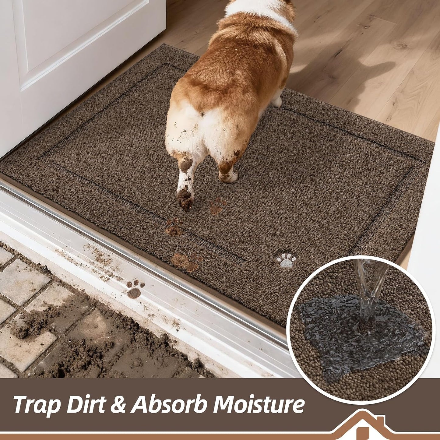 Tapete puerta perro 32x48" antiderrap absorbente