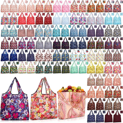 100 Pzas Bolsas Compras Reutilizables Grandes con Asa 50 Diseños