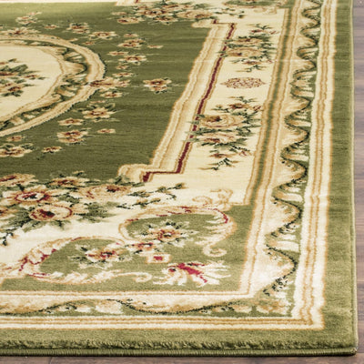 Alfombra Lyndhurst 2'3x4' salvia y marfil diseño medallón