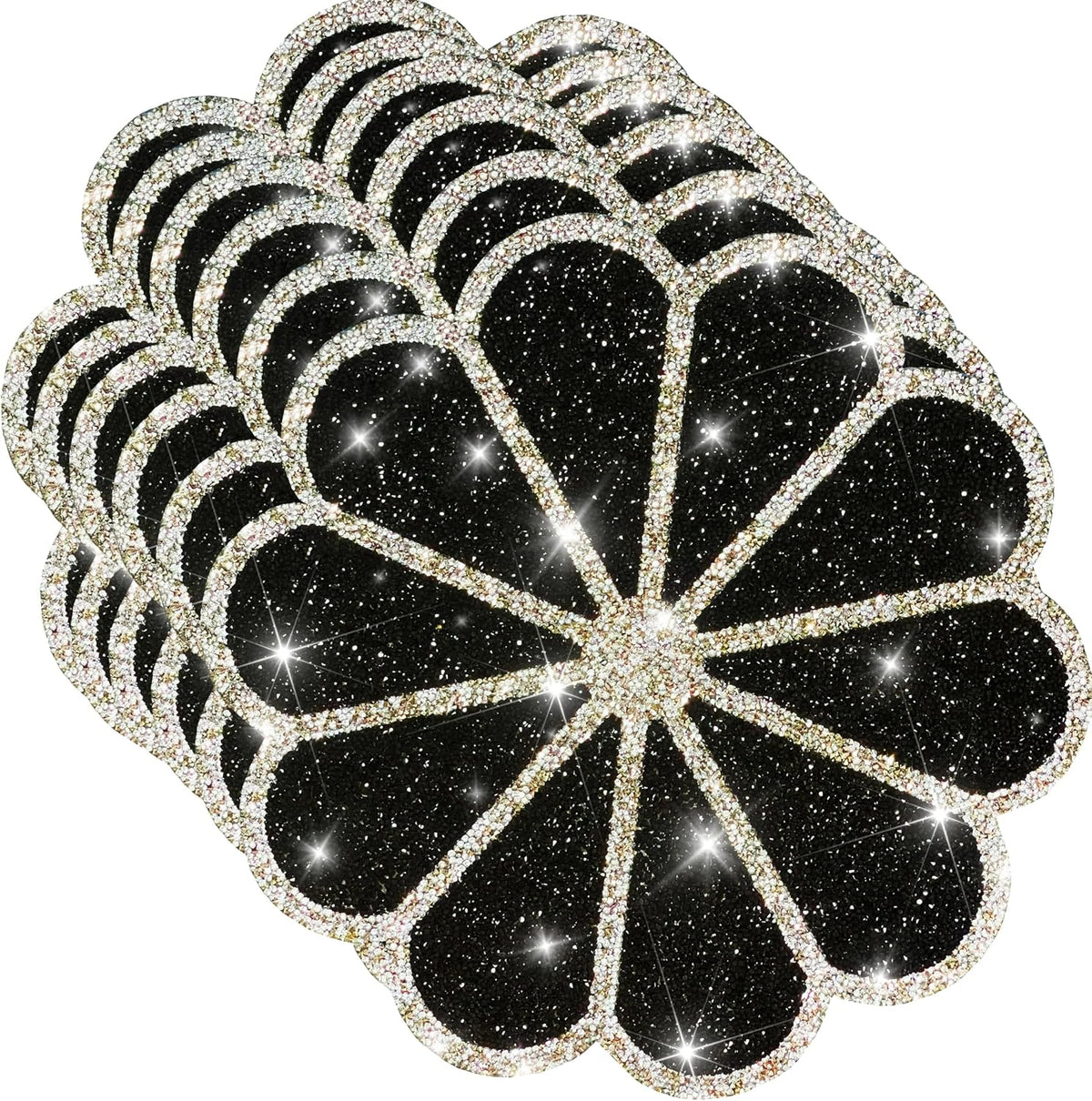Mantel Individual Brillante Negro 6pulg para Mesa Redonda
