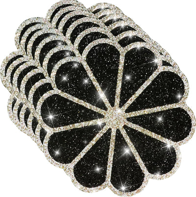 Mantel Individual Brillante Negro 6pulg para Mesa Redonda