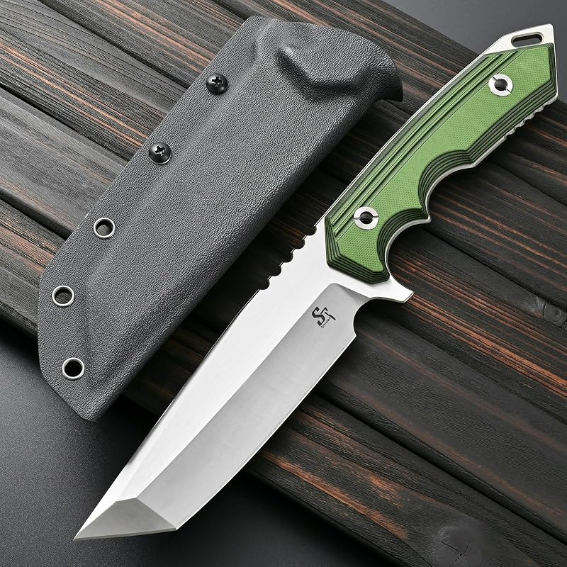 Cuchillo fijo 60.6pulg acero inox mango G10 EDC verde