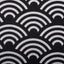 Papelera plegable lados duros olas negro grande