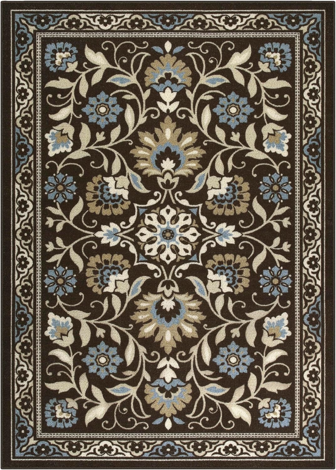 Alfombras área Florence sala dormitorio 5x7ft color café