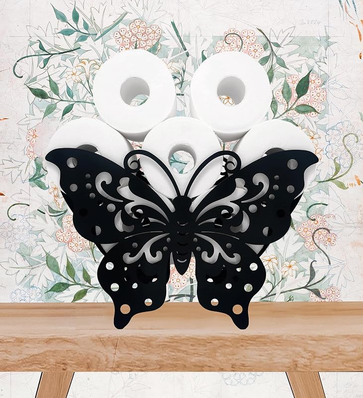 Titulares papel higiénico metal mariposa 8 rollos