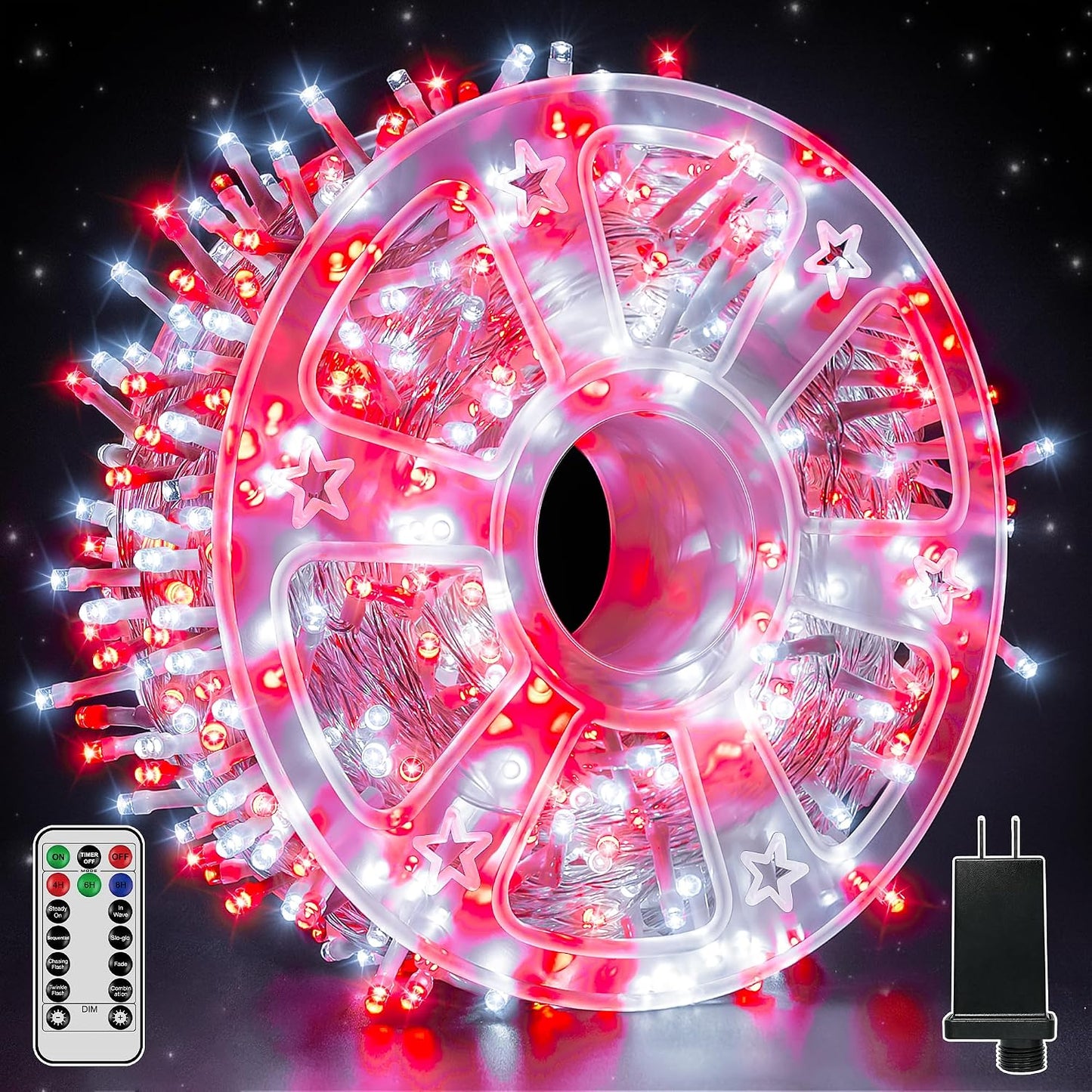 Luces Navidad 600 LED 98ft impermeables control remoto 8 modos