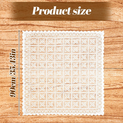 Mantel encaje cuadrado 35.4x35.4pulg blanco boda bohemio