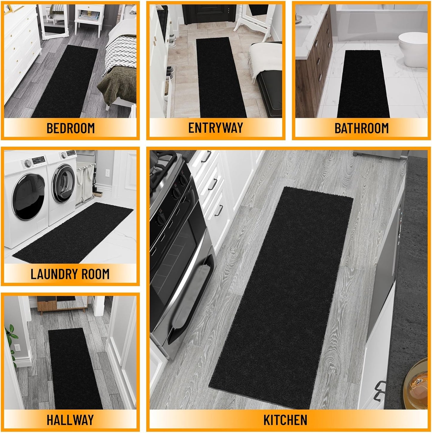 Alfombra Corredor Peluda 3x6ft Antiderrap Suave