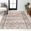 Alfombra tribal geométrica 3x5 marrón/marfil apta mascotas